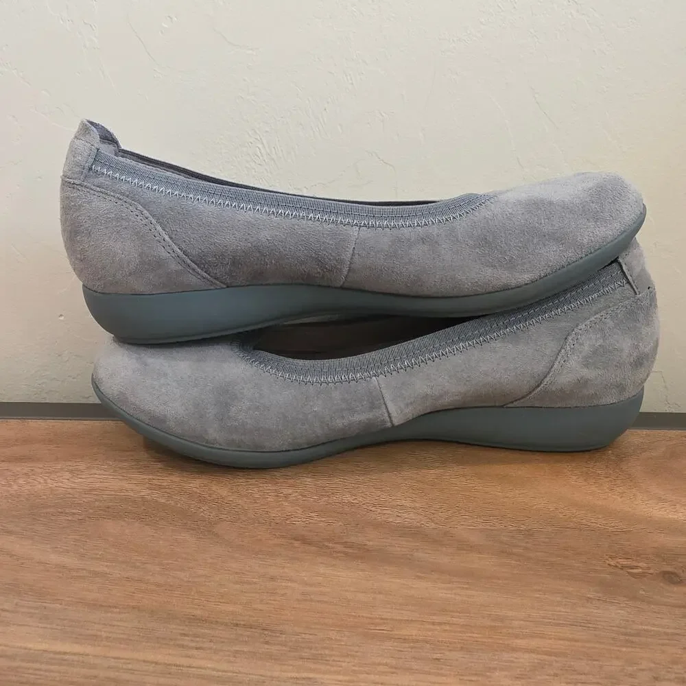 Dansko Kristen Ballet Flats Womens EU 39 Dusty Blue Suede Comfort Slip On Shoes